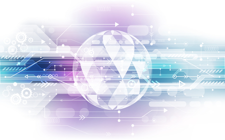 A vector digital global technology concept, abstract background.のイラスト素材
