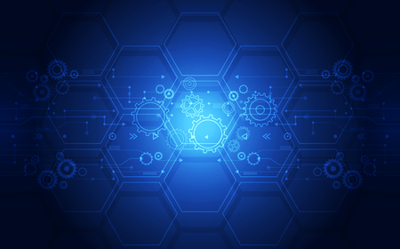 Abstract gear mechanic technology concept. vector illustration backgroundのイラスト素材