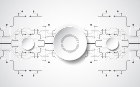 Abstract technological background concept with various technology elements. illustration Vectorのイラスト素材