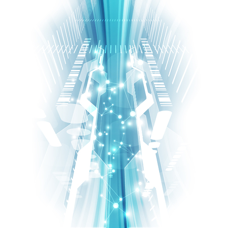 Abstract vector blue technology concept. background illustrationのイラスト素材