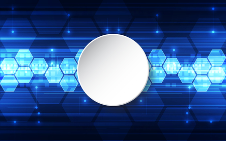 Vector Abstract futuristic circuit board, Illustration high digital technology blue colorのイラスト素材