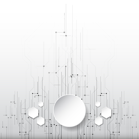 Abstract technological background concept with various technology elements. illustration Vectorのイラスト素材
