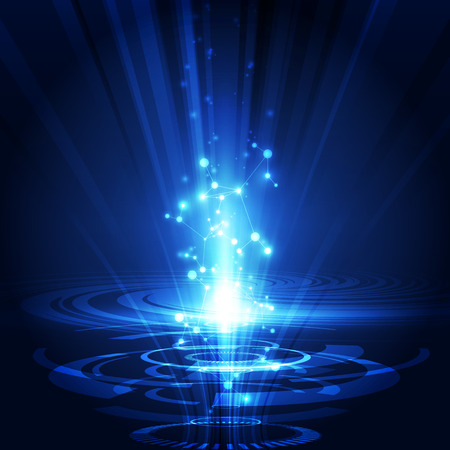 Vector Abstract futuristic circuit board system, Illustration high speed digital technology blue color conceptのイラスト素材