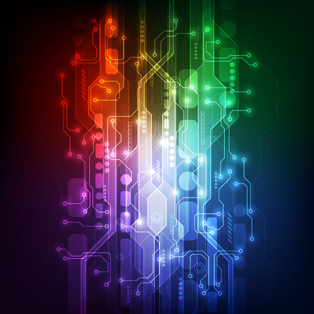 Abstract futuristic circuit board, Illustration high digital technology blue colorのイラスト素材