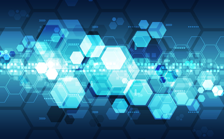 Vector Abstract futuristic high digital technology blue color concept, illustration backgroundのイラスト素材