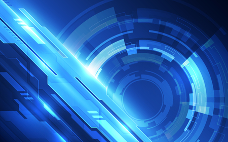 A Vector Abstract futuristic high digital technology blue color background, illustration webのイラスト素材