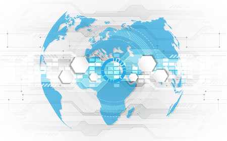 vector digital global technology concept, abstract backgroundのイラスト素材