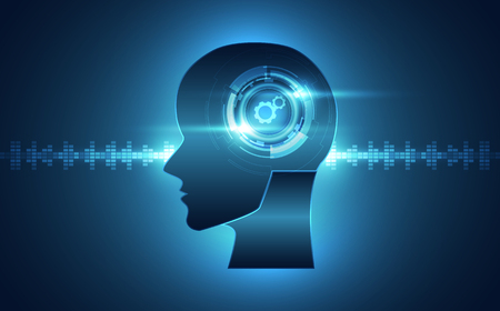 Artificial intelligence vector illustration background.のイラスト素材