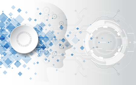 Artificial intelligence vector illustration background.のイラスト素材