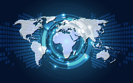 Digital global technology concept illustrationのイラスト素材