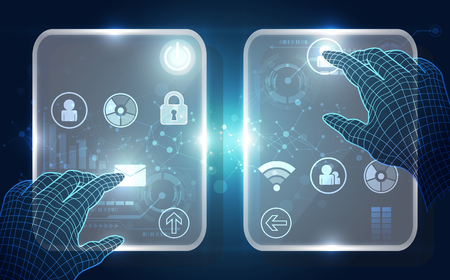 An illustration of future interface of the touch technology.のイラスト素材