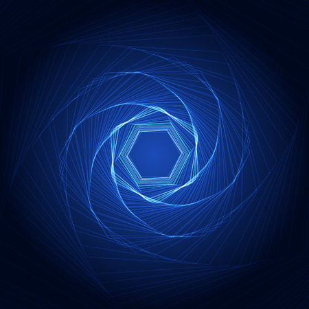 A futuristic abstract of a camera shutter in color blue.のイラスト素材