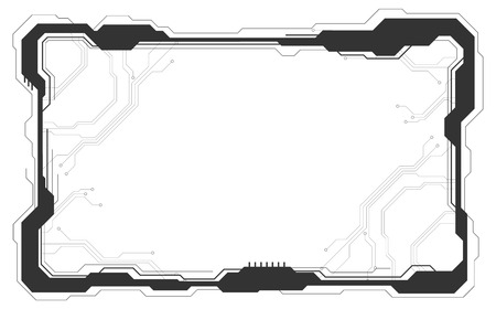 An abstract of the circuit board interface technology isolated in white.のイラスト素材