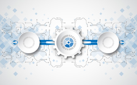 Abstract technological background concept with various technology elements. illustration Vectorのイラスト素材