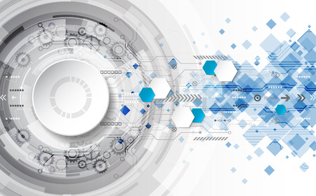 Abstract technological background concept with various technology elements. illustration Vectorのイラスト素材