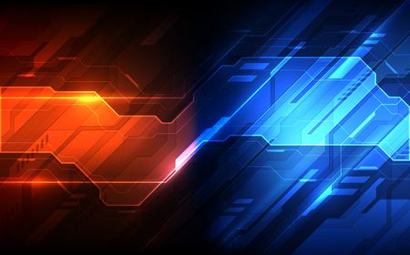 Vector Abstract futuristic high digital technology blue color background, illustration webのイラスト素材