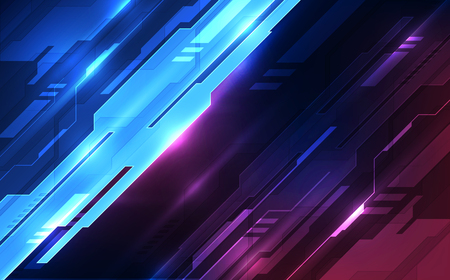 Vector Abstract futuristic circuit board, Illustration high digital technology blue colorのイラスト素材