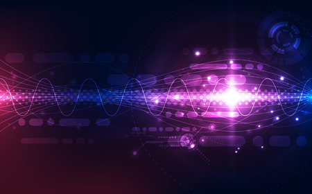 Abstract futuristic digital wave technology background. Illustration Vectorのイラスト素材
