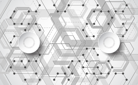 Abstract Vector Technology hexagon style illustration and geometric background.のイラスト素材
