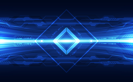 Abstract technology connection background circuit board and code, illustration blue technology background vector.のイラスト素材