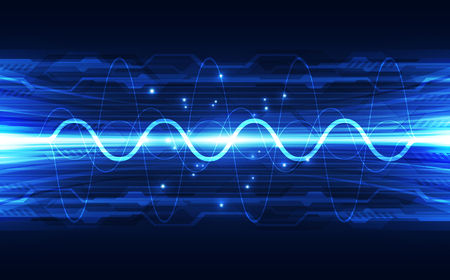 Vector Wave Visualization Technology , background illustrationのイラスト素材