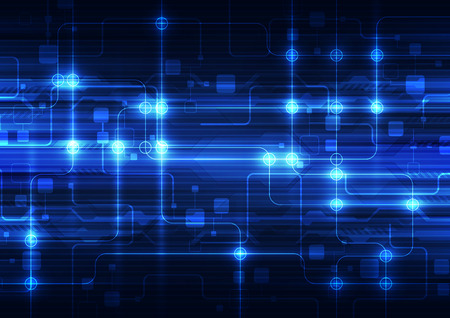 Vector Abstract futuristic circuit board, Illustration high digital technology blue colorのイラスト素材