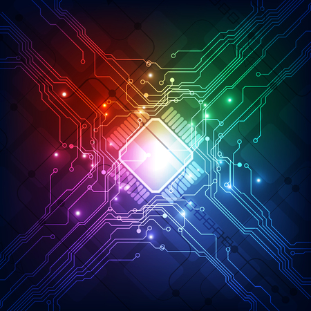 Vector graphics. chip processor speed technology background. vector illustrationのイラスト素材