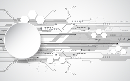 Abstract technological background concept with various technology elements. illustration Vectorのイラスト素材