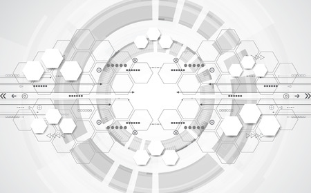 Abstract technological background concept with various technology elements. illustration Vectorのイラスト素材