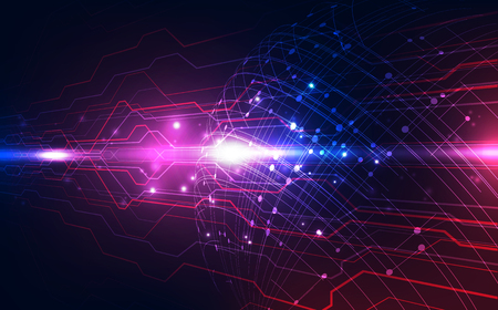Vector digital high speed global technology concept, abstract backgroundのイラスト素材