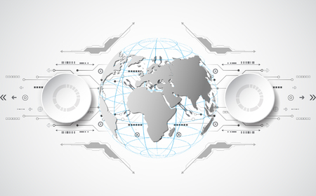 vector digital global technology concept, abstract background illustrationのイラスト素材