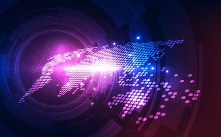 vector digital global technology concept, abstract backgroundのイラスト素材