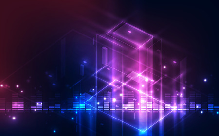 Abstract futuristic digital technology background. Illustration Vectorのイラスト素材