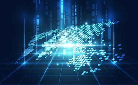 vector digital global technology concept, abstract background illustrationのイラスト素材