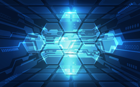Abstract vector blue technology concept. background illustrationのイラスト素材