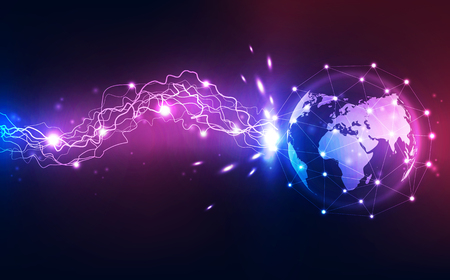 vector digital global electric technology concept, abstract background illustrationのイラスト素材