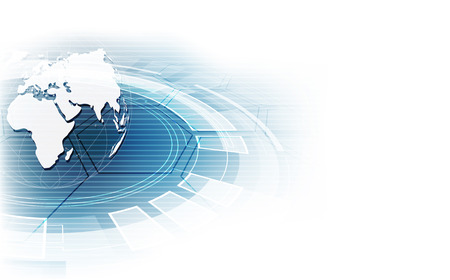 Abstract digital technology connection on Earth concept background, vector illustrationのイラスト素材