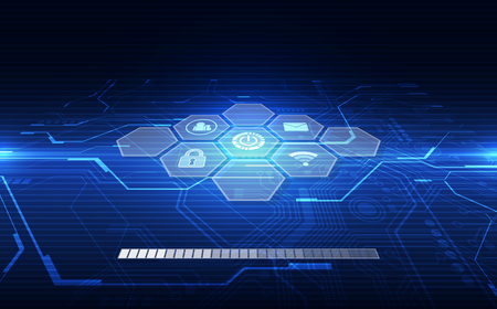 Abstract futuristic digital technology background. Illustration Vectorのイラスト素材
