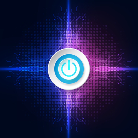 Abstract digital technology power button. vector backgroundのイラスト素材