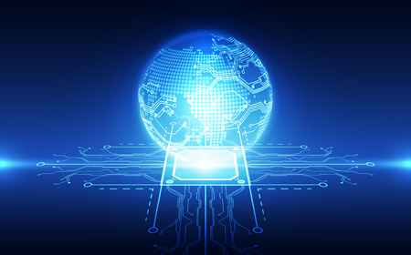 vector digital global technology concept, abstract backgroundのイラスト素材