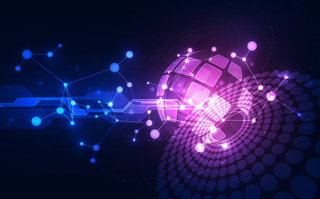 vector digital global technology concept, abstract backgroundのイラスト素材