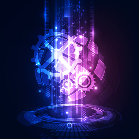 vector digital global technology concept, abstract backgroundのイラスト素材