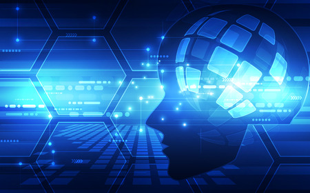 Artificial intelligence. AI digital technology in future. Virtual concept. vector illustration background.のイラスト素材