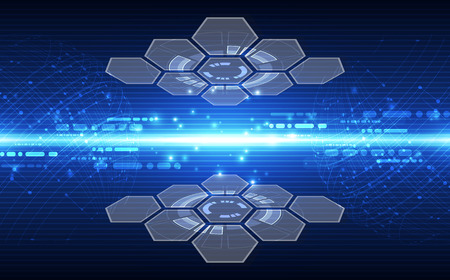 Abstract digital technology connection on Earth concept background, vector illustrationのイラスト素材
