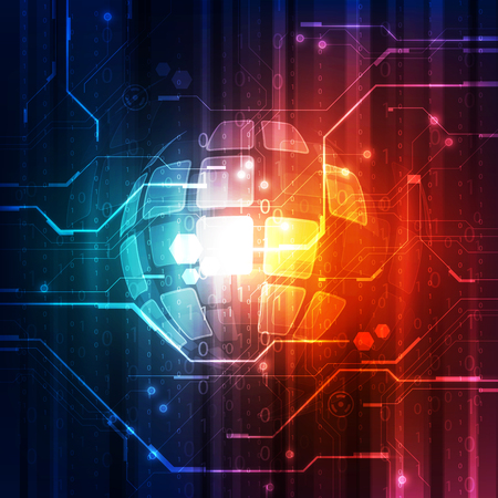 Digital global technology conceptのイラスト素材