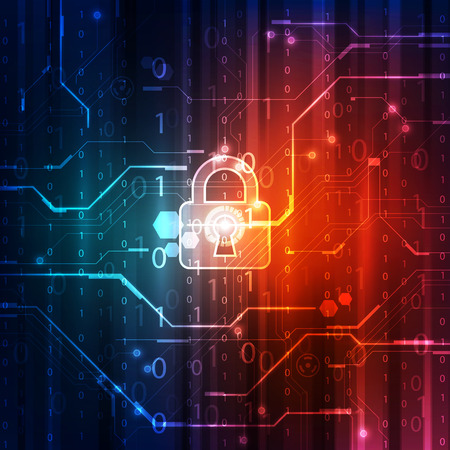 Abstract technology security on global networkのイラスト素材