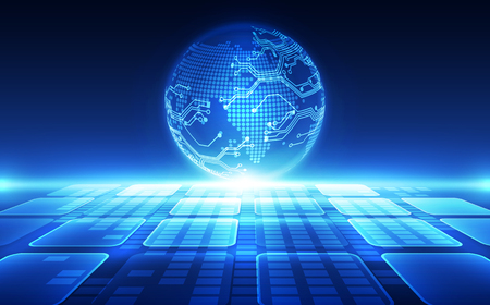 Vector digital global technology concept, abstractのイラスト素材