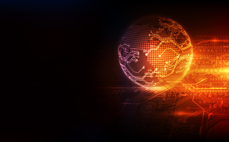 Vector globe on the digital technologyのイラスト素材