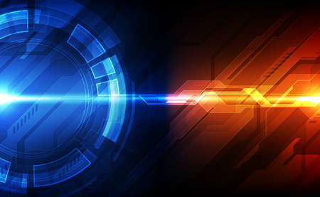 Digital circuit technology concept, abstractのイラスト素材