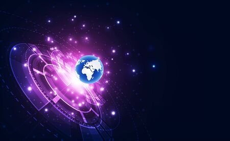 Digital global technology conceptのイラスト素材